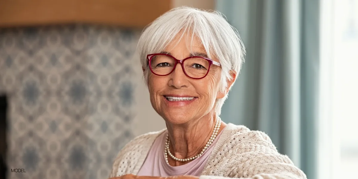 Older Female Model with Beautiful Smile